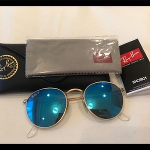 NEW ray bans blue polarized sunglasses